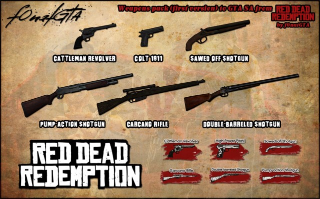 Оружие из игры Red Dead Redemption