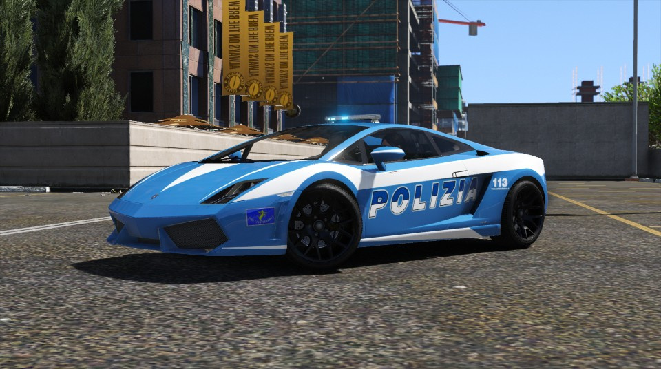 Lamborghini Gallardo Polizia + Template 1.0