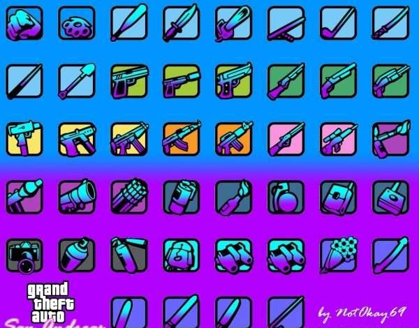 GTA San Andreas Icons - Vice City Style