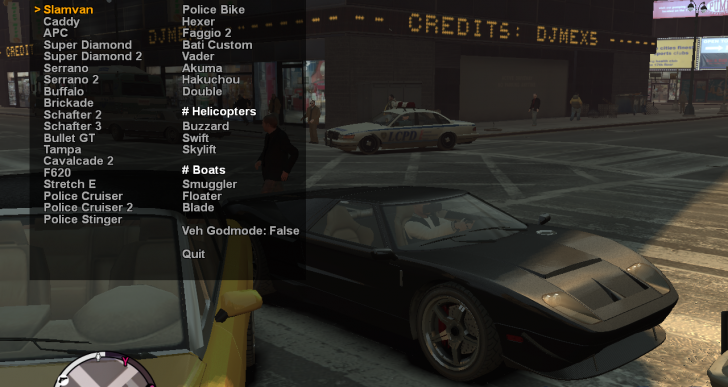 Vehicle Menu (EFLC)